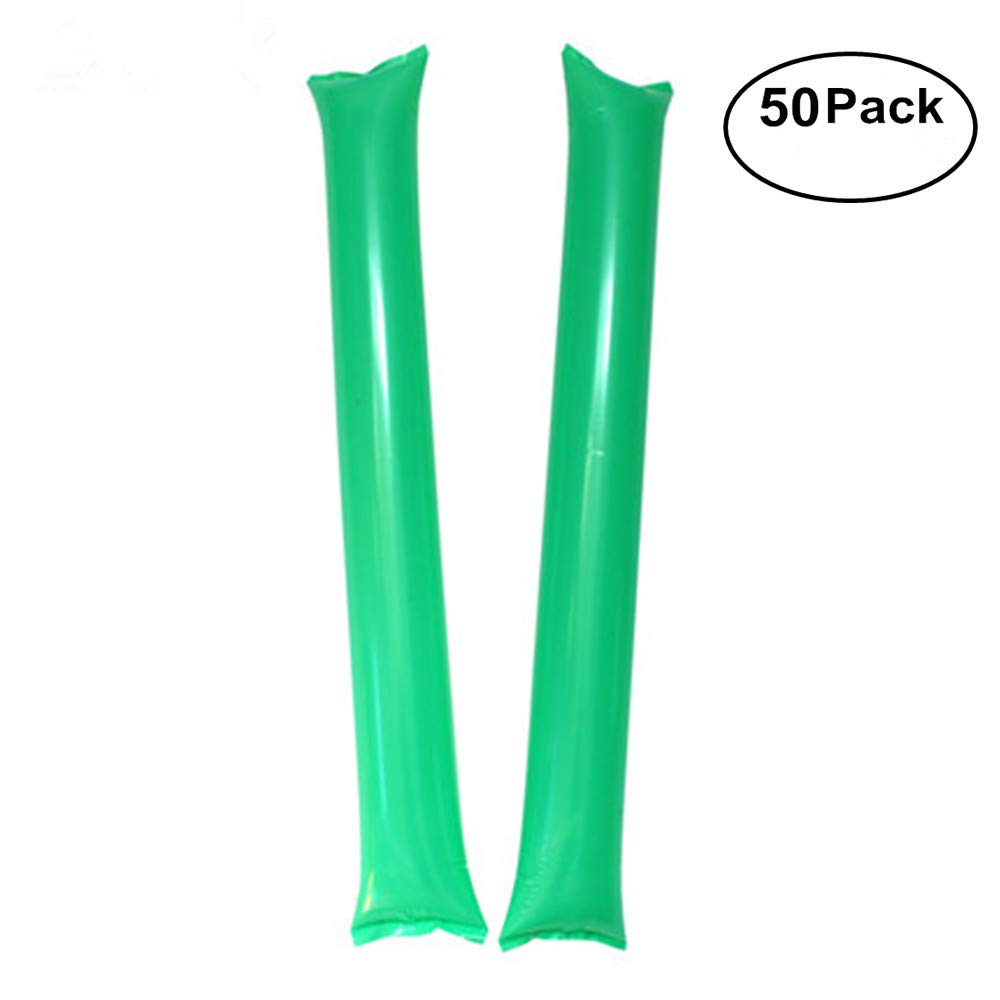 Siiziitoo Thunder Sticks, Inflatable Stadium Noisemakers Bam Bam Cheer Sticks Blow Bar Inflatable Boom Sticks Noisemakers Stick Basketball Football Noisemakers Party Favors (Green)
