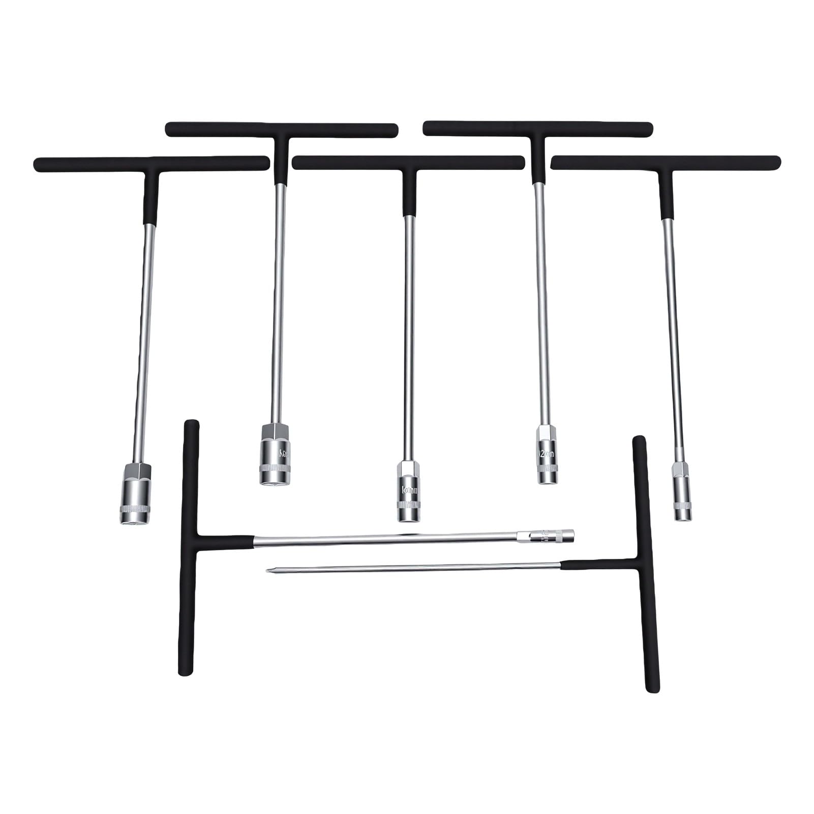 Akozon Juego 7 Llaves de Tubo con Barra T Hexagonal, Métricas 6-14 Mm, Precisión, para Reparación de Autos, Bicicletas y Motos