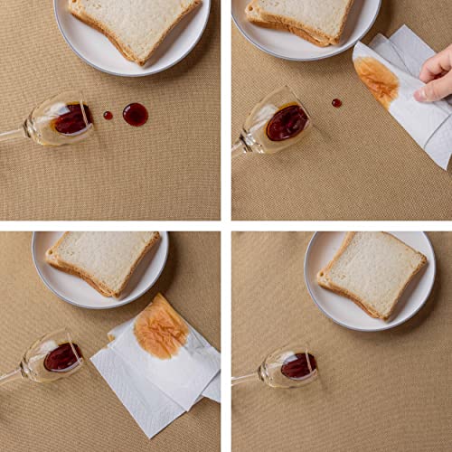 Home Brilliant Table Cloth Rectangular Washable, Waterproof Tablecloth Faux Linen Table Protector for Restaurant Dining Table, Linen, 140CM x 183CM - Image 6