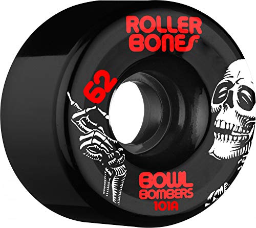 Rollerbones Bowl Bombers 62mm 101A Black Quad Wheels 8 Pk