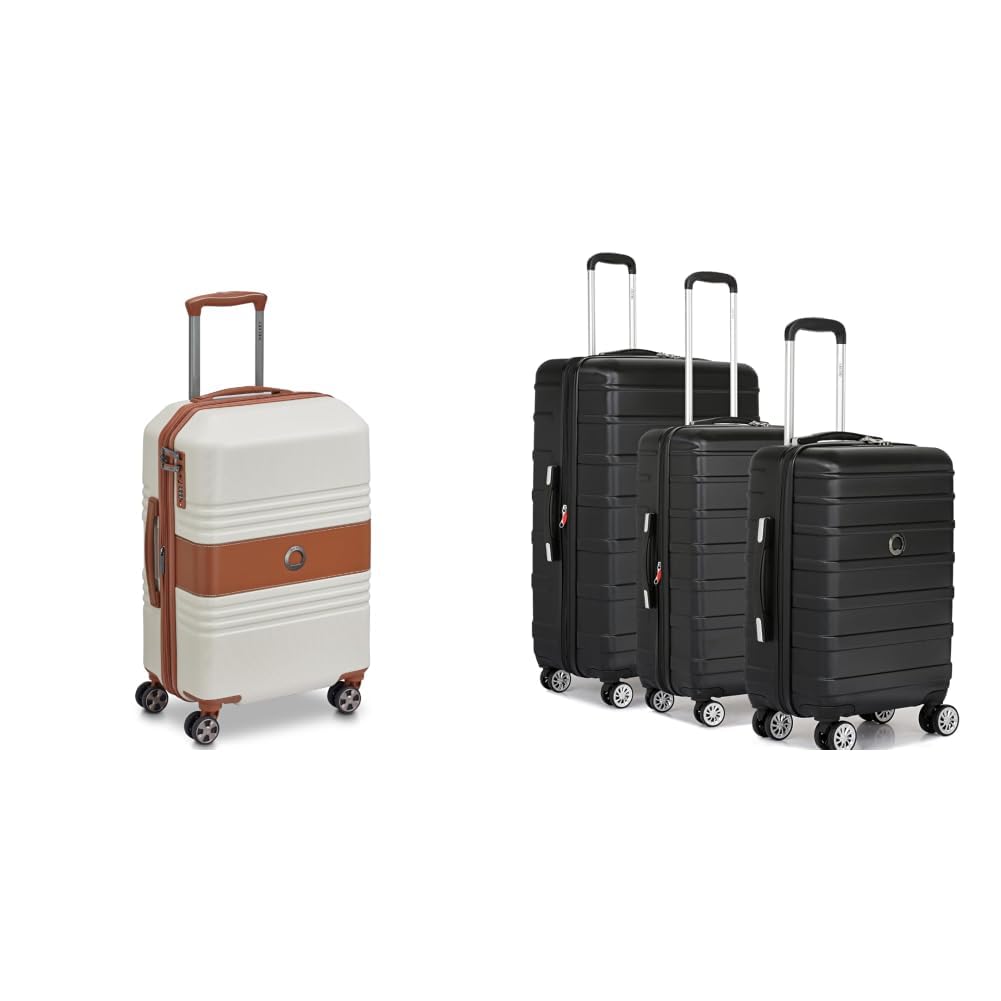 delsey paris Paulette 58 cms Small Cabin ABS/Polycarbonate Hard Sided 8 Wheels and Expandable + Margot Trolley Bags Set of 3 Cabin, Medium & Large Luggage Premium Hardside Polycarbonate-picture-22