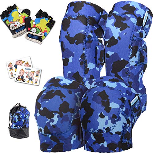 Knee Pads for Kids Knee and Elbow Pads Set I Toddler Knee Pads and Elbow Pads for Kids Age 2 3 4 5 Toddlers Protective Gear Set I Roller-Skating, Skateboard Knee Pads for Children Boy Girl