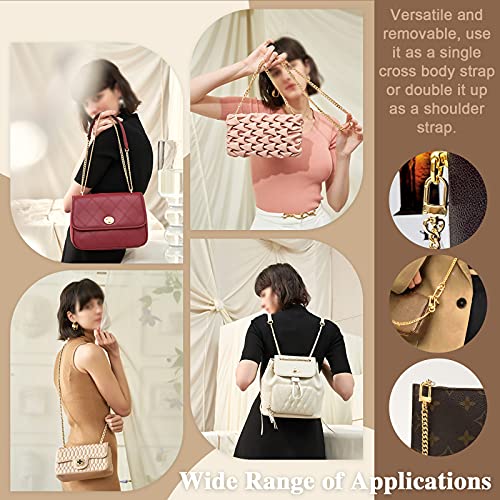 Image of 5Pcs Luxury Fashion 39.4Inch /100cm Replacement Flat Chain Strap with Buckles Set, Perfect for DIY Metal Shoulder Purse Replacement (Mixed Color, 39.4 inch)
