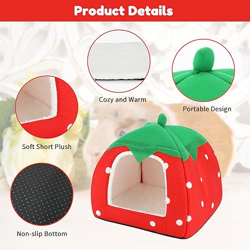 Image of BWOGUE Guinea Pig House Bed Cozy Hamster Cave Large Hideout for Dwarf Rabbits Hedgehog Bearded Dragon Winter Nest Hamster Cage Accessories