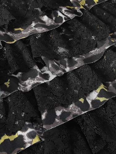Image of Women Y2K Lace Multi-Layered Bloomers Lolita Ruffle Shorts Cute Mini Skirt | Tiered layers, elastic waist, pumpkin pants, for rave party /country concert /festival