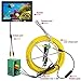 Sewer Camera Industrial Endoscope with DVR, 7-Inch Monitor 17Mm Drain Pipe Sewer Inspection Camera 1000 TVL Pipe Inspection Equipment 8GB SD Card,30M