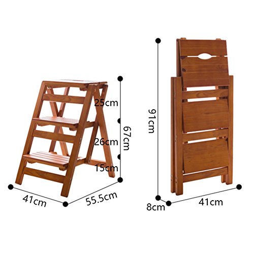 Escalera plegable taburete multifunción de madera resistente para cocina y salón de diseño 4