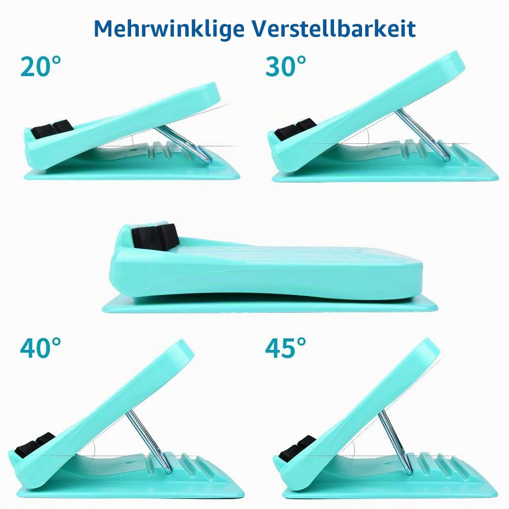 Schrägbrett, Wadendehner, Knöchel- und Fußneigungsbrett zum Dehnen von Angespannten Waden Oder bei Plantarfasziitis, Verstellbar, 4 Stufen (Belastbarkeit 150 kg), Krafttrainingsgeräte