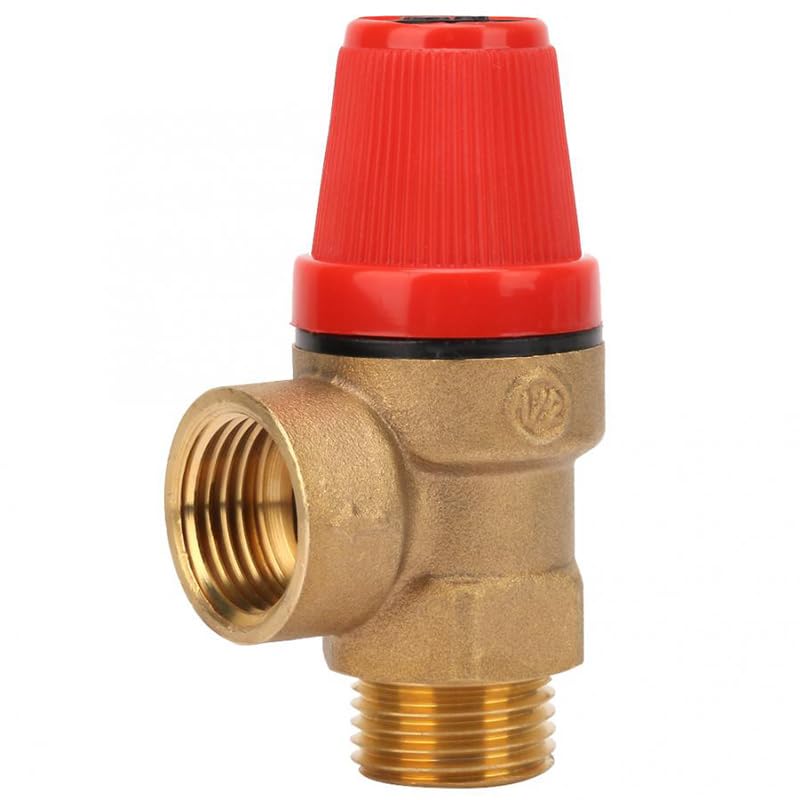 Soupape de sécurité en laiton de qualité, anti-fuites, (5 Bar 1/2 pouce mâle) pour chaudière, soupape de sécurité à ressort, soupape à membrane conçue pour les systèmes de chauffage fermés