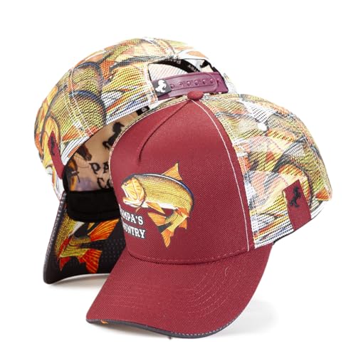 Boné Masculino Feminino Vermelho Pescaria Peixe Trucker Telinha Country