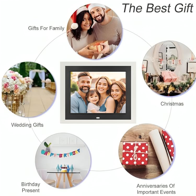 Image of Miracle Digital 8 Inch Digital Picture Frame,HD IPS Digital Photo Frames,Wall Mounted Electronic Slideshow,Using USB or SD to Play Photos /Videos /Music