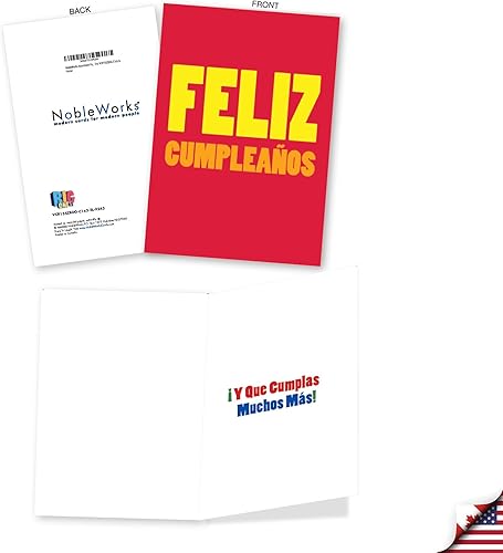 Miniatura 3 de NobleWorks Paquete surtido de 3 divertidas tarjetas de felicitación de cumpleaños españolas con sobres para hombres y mujeres (3 diseños, 1 cada