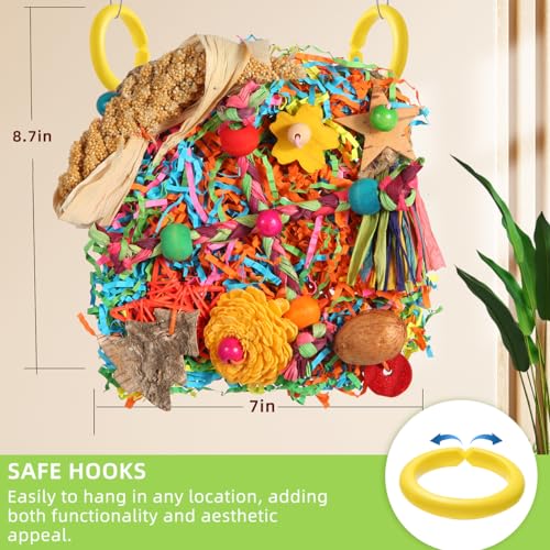 Bird toys, Parakeet Toys Bird Foraging Toys Grass Mat Climbing Wall for Parakeet,Parrot,Cockatiel,Conure,Lovebird,Budgie Cage Small to Medium Birds (twinkle star) - Image 5