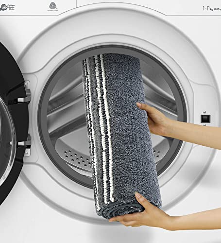Image of Obsessions Ultra Soft Solid Bath Runner - Premium 1950 GSM Density, Anti-Skid Safety Backing & Superior Absorbency for Quick-Dry Comfort (60x150 cm, Charcoal)