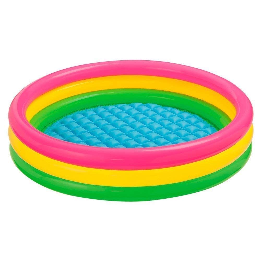 Baby Pool Bath Water Tub for Kids Soft Inflatable Kid's, 3ft 2-3-4 Years 3 Feet Kid??s Swimming Tub, Sunset for Round Stripped Children Swim Tubs Outdoor & Indoor Bathing Multicolour (3 FT)-picture-22