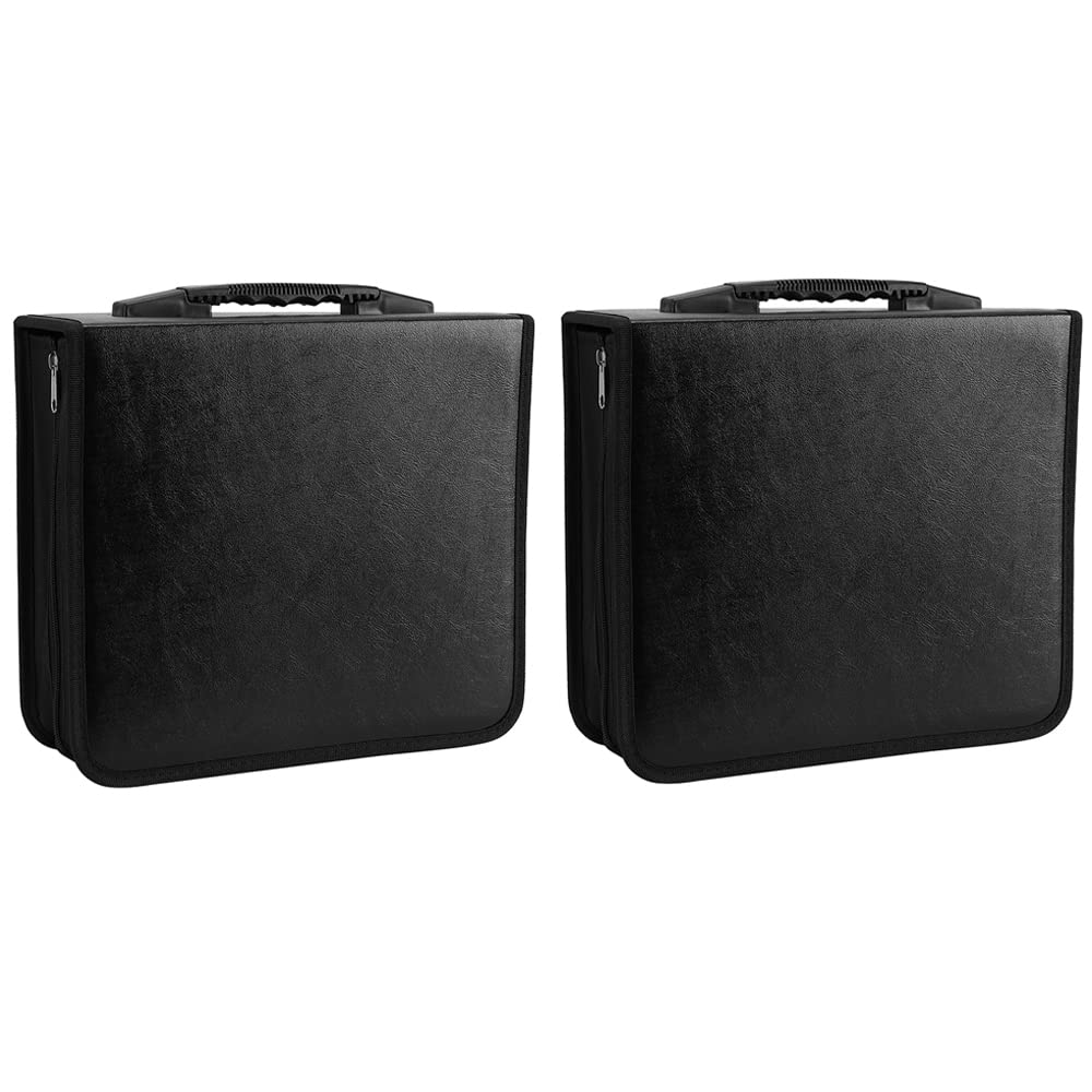 Konelia Large Capacity PU Leather CD DVD Storage Case Binder Portable VCD Wallet Holder Album for Home Travel Car Office… (800 Slots)