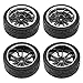 HIRCQOO 12-Spoke 12mm Hex Hub Wheel Rims & Rubber Tires Compatible with HSP Tamiya HPI Kyosho 1/10 On-Road Touring Car WLtoys 1/14 144001 Traxxas 1/16 Slash RC 1/18 A959B Buggy