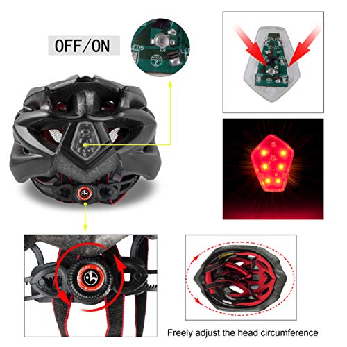 Shinmax Bicycle Helmet with Safety LED Light, CE Certified Bike Helmet Adjustable Mountain & Road Cycle Helmet for Men… - Image 7