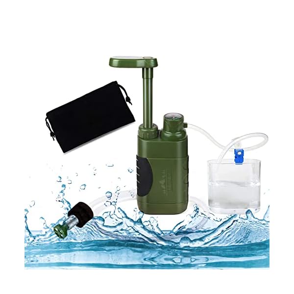 NBVNBV Waterfilter voor buiten, 5000 liter, survival, camping, waterfilter voor drinkwater, draagbare waterzuiveraar voor noodgevallen, uitrusting