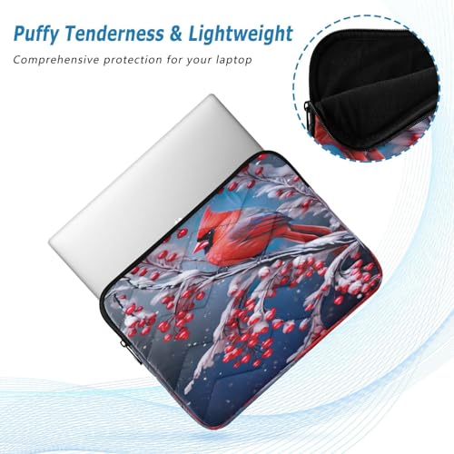 Funda para portátil Roja Winter Bird de 13-14 pulgadas miniatura 5