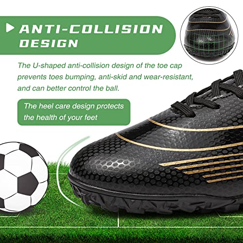 Indoor Soccer Shoes Mens Soccer Cleats Women Turf Soccer Shoes Men Zapatos De Futbol Para Hombres Football Cleats Women Tacos De Futbol Para Hombre Tacos De Futbol Youth Futsal Shoes Tf Black #TOP4