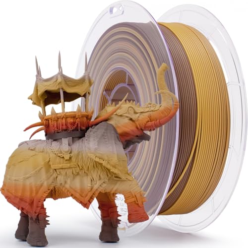 ZIRO Mate Gradiente Filamento PLA 1.75mm, Mate Multicolor Filament para Impresora 3D, Se Adapta a La Mayoría de Las Impresoras FDM, Precisión Dimensional +/-0.03mm, Castillo de Ladrillo