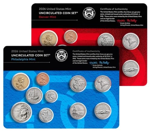 2026 Uncirculated Coin Mint Set P&D 20 Coin Set Dual Date Penny image 2