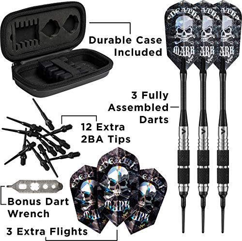Viper 21-3407-18 By Gld Products Unisex Adult Coarse Knurling Viper Desperado Death Mark 80 20 Tungsten Soft Tip Dart 18 Gram thumb #4