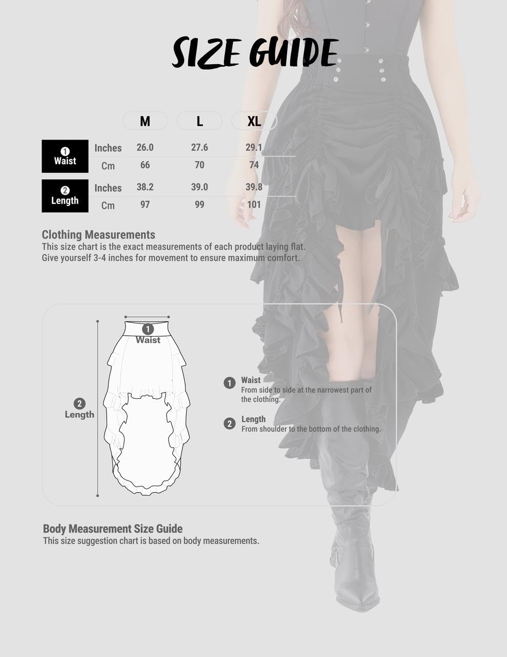 Spooktacular Creations Women Steampunk Mullet Skirt Costume, Renaissance Pirate Gothic Dress for Halloween Cosplay Party