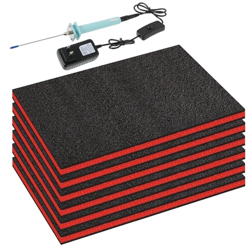 6 Sets Toolbox Foam Organizers with Cutter and Markers