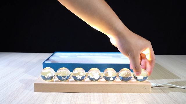 Image of Qianwei 3D Crystal Ball Sea Glass Ocean Decor with Led Lamp Base - Best Birthday Gift for Man Teacher Boy Kids - Dolphin Shells Coral Starfish Sea Turtle Jellyfish Octopus Gifts