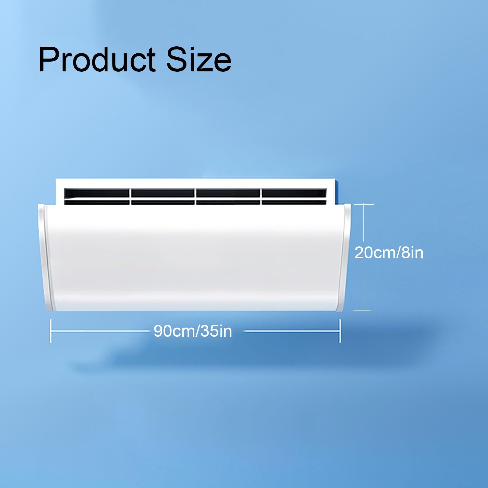 Deflettore Condizionatore per Bocchette di Ventilazione Laterali, Deflettori Condizionatore d'Aria Centrale, Migliora la Circolazione di Raffreddamento e Riscaldamento(90x20cm/35x8in)
