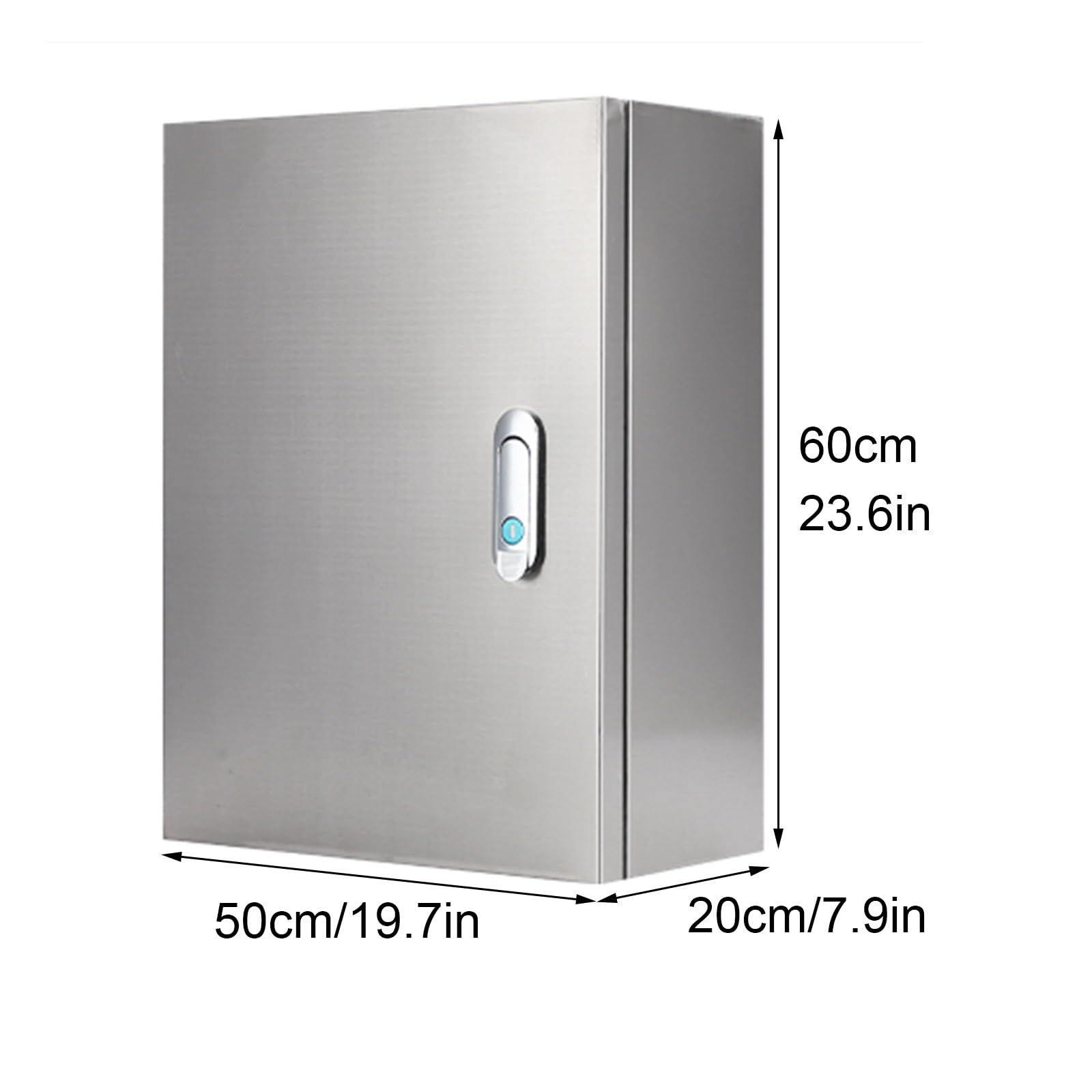 Scatola Elettrica In Acciaio Inossidabile 304, Scatola Di Giunzione Elettrica Impermeabile Montata A Parete, con Serratura Di Sicurezza e Piastra Di Montaggio(60x50x20cm/23.6x19.7x7.9in)
