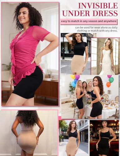 Image of SLIMBELLE Half Slips Shaper Cool Comfort Seamless Slip Shapewear Under Dress Tight Skirt Undergarments