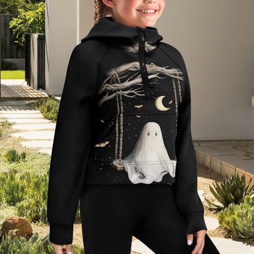 Kids Sweatshirt Zip Up Hoodies for Girl Cute Clothes Long Sleeve Hooded Pullover with Pockets Fall Outfits 5-144