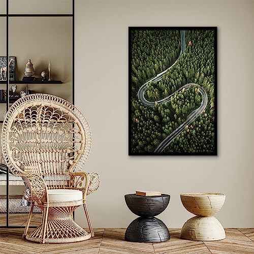 Americanflat 27x40 Picture Frame with Polished Plexiglass - Streamline Collection - Thin Border Picture Frame for Wall Display - Hanging Hardware Included - Black