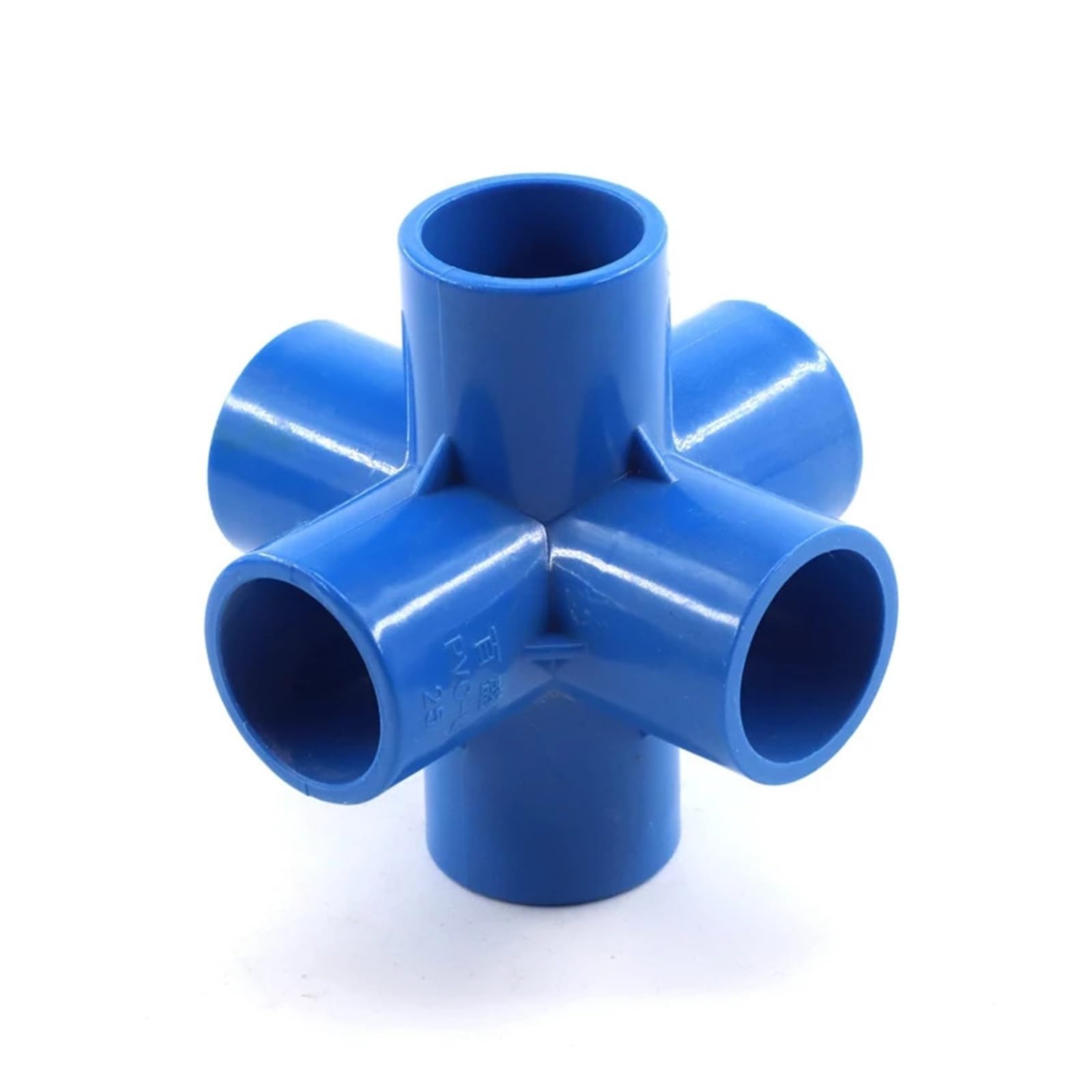 ID 20/25/32mm accesorios de tubería PVC azul codo recto conector cruzado en T adaptador agua 3 4 5 6 juntas vías Adecuado para grifos(6 Way,25mm,5Pc)
