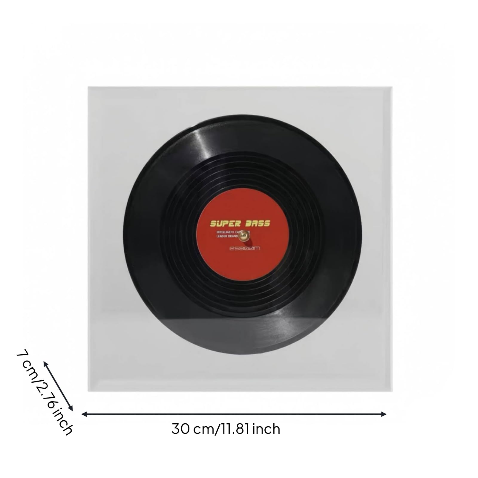 Scatola in Acrilico con Disco Vinile Elegante Riquadro in Acrilico Decorativo Decorazione per Collezionisti, Studio di Registrazione, Rosso