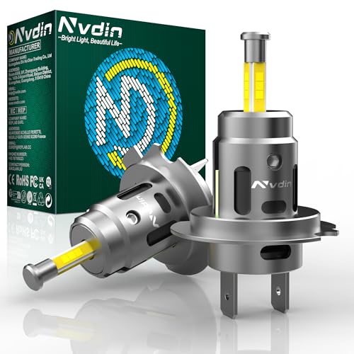 Nvdin ampoules h7 led 360° 30000lm, lampe de phare pour voiture et moto, feu universel 12v pour feux de route ou croisement, très compact et montage direct, sans ventilateur, 6000k blanc