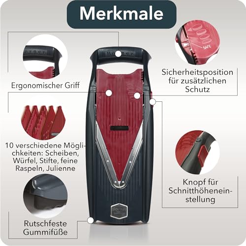 Börner Vital Mandoline Gemüsehobel Profi Set für präzise Gemüseschnitte