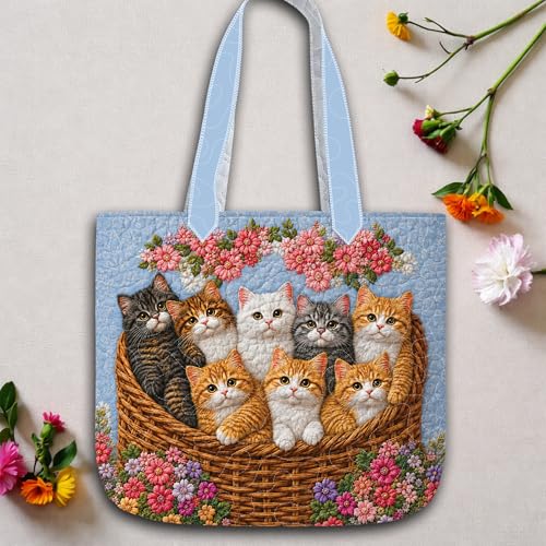 Bolso Tote Acolchado Personalizado para Amantes de Gatos miniatura 6