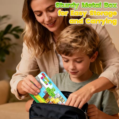 Image of Mini Magnetic Blocks Tiles Travel Essentials Toddler Toys with Case, Kids Games Montessori Sensory Building Blocks Toys for 3+ Year Old Boys Girls Christmas Birthday Gifts