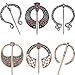 HICARER 6 Stücke Vintage Wikinger Broschen Pins Schal Mantel Schal Schnalle Spange Pin Brosche für Männer Frauen Kostümzubehör, Antik Silber und Rotgold