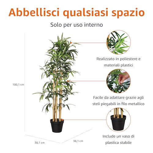 Amazon-Basics-Pianta-di-Bambou-artificiale-con-vaso-in-plastica-Bamboo-100-cm