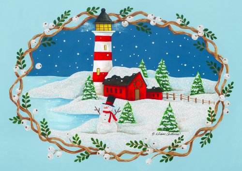 Cartes de vœux Paper Magic H P Lane Snwmn Lighthouse au fini élégant