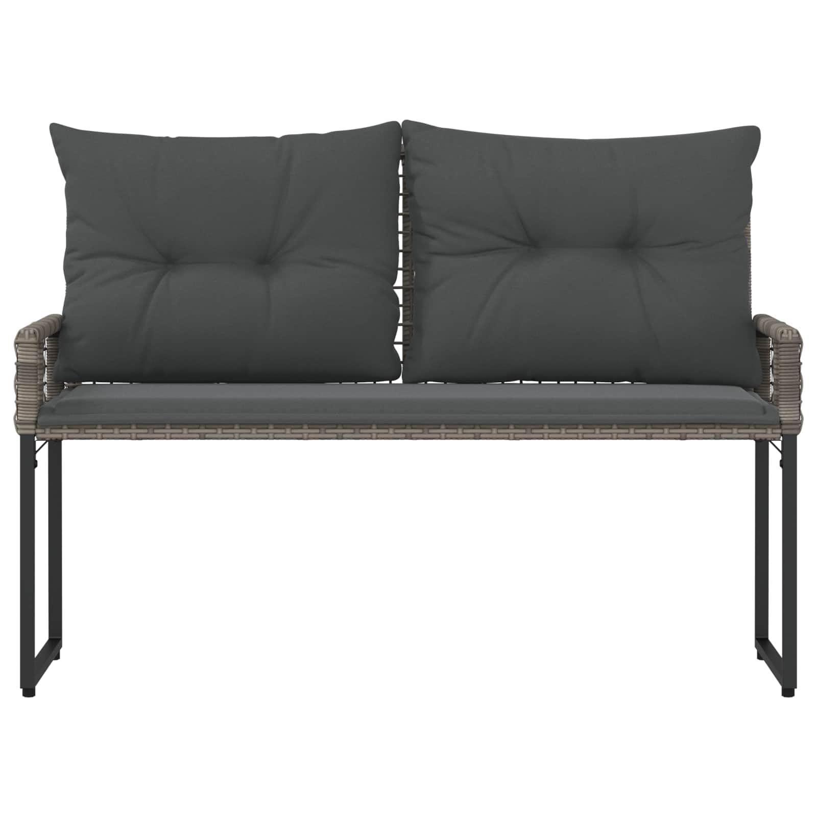 Fengshui Ławka ogrodowa, szara, 118 x 55 x 82 cm, tkanina z polirattanu