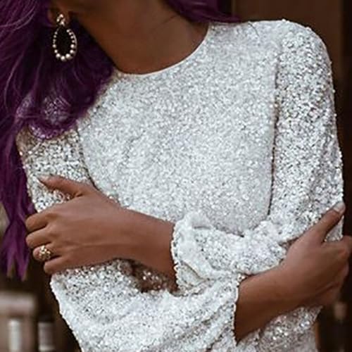 Robe crayon chic blanche pailletée avec coupe ajustée haut de gamme