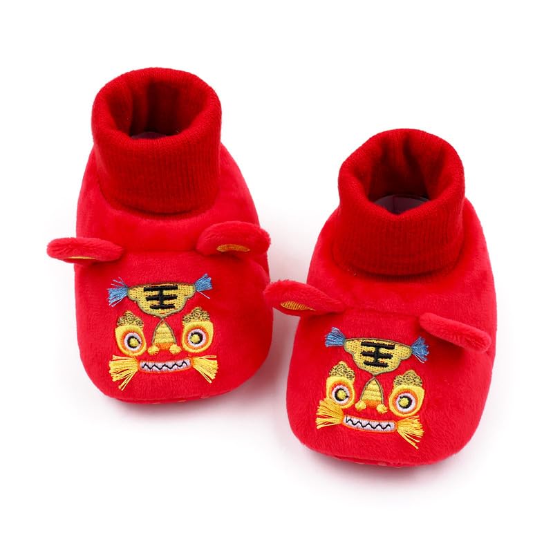 Newborn Baby Red Booties Non-Slip Sole for Toddler Boys Girls Cozy Socks Shoes2