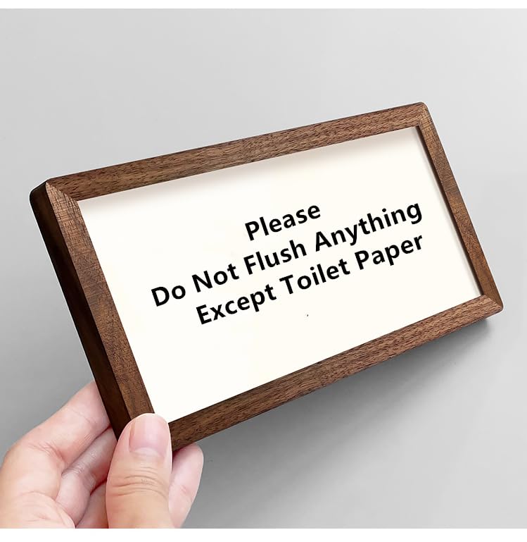 Please Do Not Flush Anything Except Toilet Paper signs,Toilet around Vacation Home Signs,Rules Sign for Rental Properties (Frame)