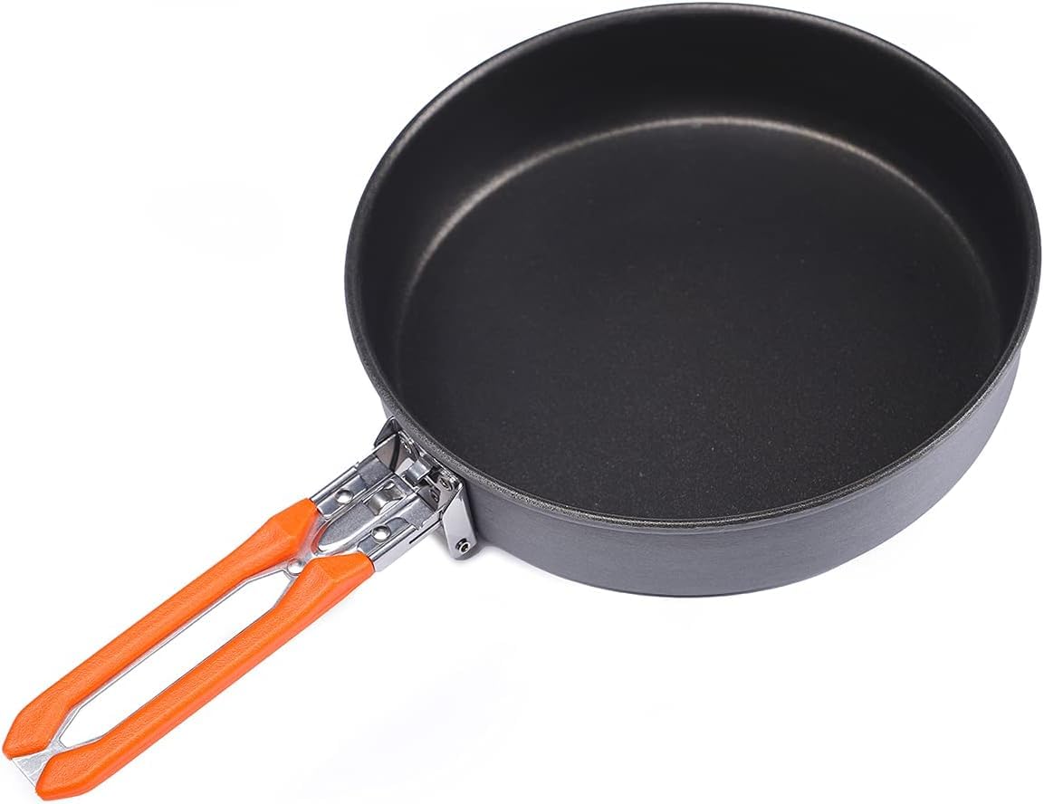 Fire-Maple Camping Frying Pan, Fiber Line, 7.6 inches (19.4 cm), Aluminum, Non-Stick Skillet, Foldable, Lightweight, Compact, Mini Pan, Pot, Cooker, BBQ, Solo Camp, Outdoor Use, Cookware, Storage Bag